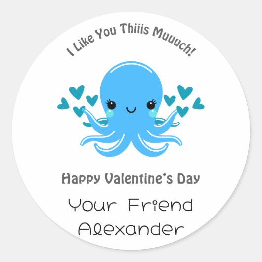 Sticker Rond En classe Saint-Valentin (Devant)