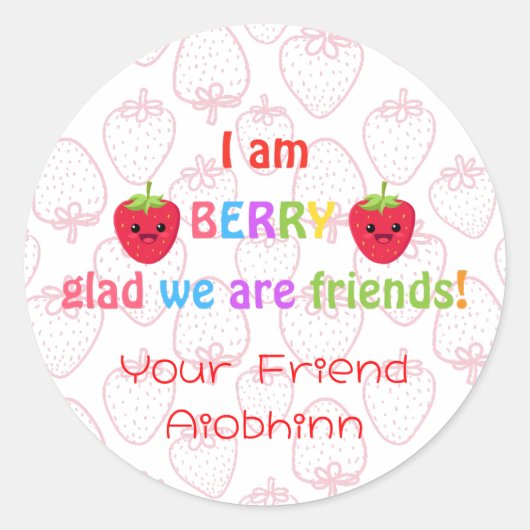 Sticker Rond En classe Saint-Valentin (Devant)