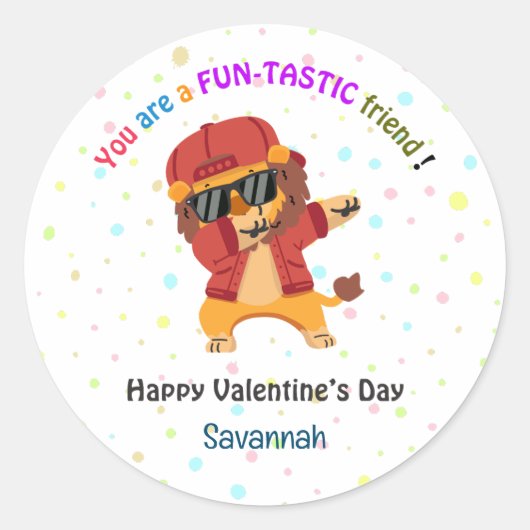 Sticker Rond En classe Saint-Valentin (Devant)