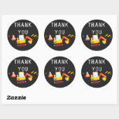 Sticker Rond En construction Anniversaire Merci Chalkboard (Feuille)