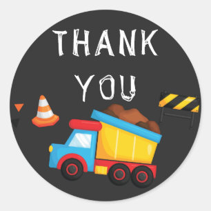 Sticker Rond En construction Anniversaire Merci Chalkboard