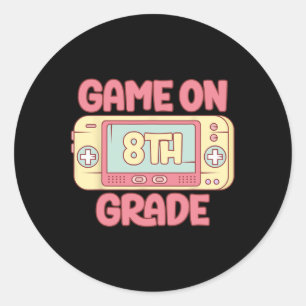 Sticker Rond En Cool De 8E Année Jeu Vidéo Retour À L'École Enf