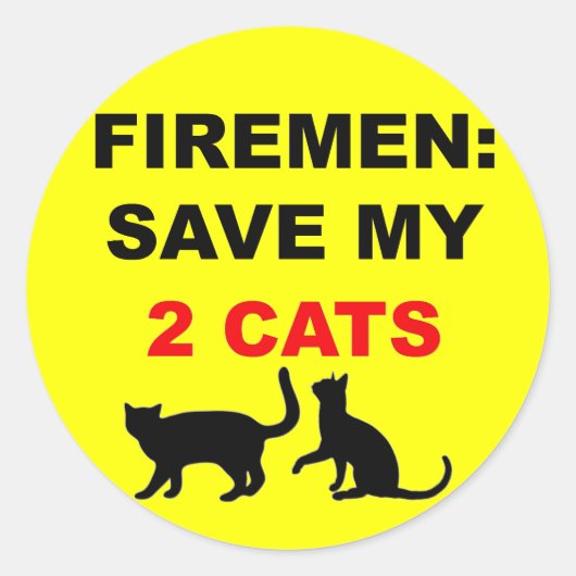 Sticker Rond En Coque de feu sauvez mes deux chats (Devant)