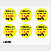 Sticker Rond En Coque de feu sauvez mes deux chats (Feuille)