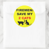 Sticker Rond En Coque de feu sauvez mes deux chats (Sac)