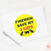 Sticker Rond En Coque de feu sauvez mes trois chats (Enveloppe)