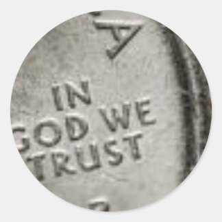 STICKER ROND EN DIEU NOUS AVONS CONFIANCE