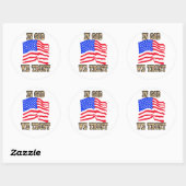 Sticker Rond En Dieu, nous faisons confiance à American Flag St (Feuille)