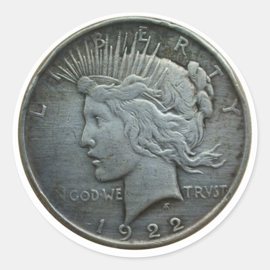 Sticker Rond En DIEU nous faisons confiance - Pièce de 1922 (Devant)