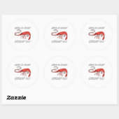 Sticker Rond En Doute, crevettes sortent (Feuille)