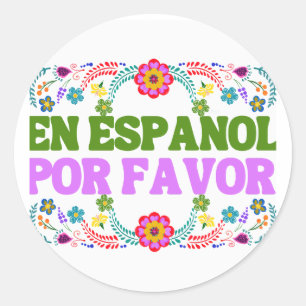 Sticker Rond En Español Por Faver, Matrice Cadeau Enseignant Es
