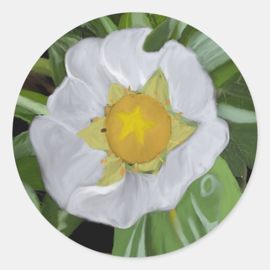 Sticker rond en fleur de fraise (Devant)