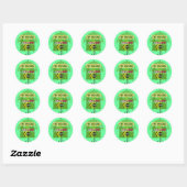 Sticker Rond En gros, vous me manquez : Texte inspirant (Feuille)