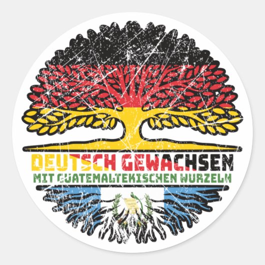 Sticker Rond en guatémaltèque allemand Baum (Devant)