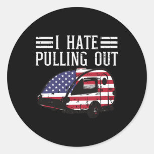 Sticker Rond En Juillet Camping Hate Sortir L'Amérique Hommes F