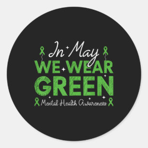 Sticker Rond En Mai, Nous Portons Des Lauréats Du Ruban Vert En