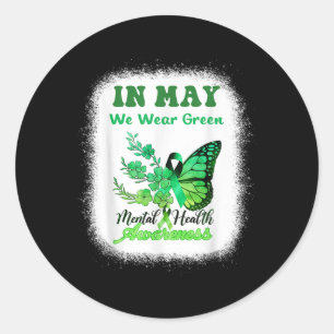 Sticker Rond En Mai, Nous Portons Le Mois Vert De Sensibilisati
