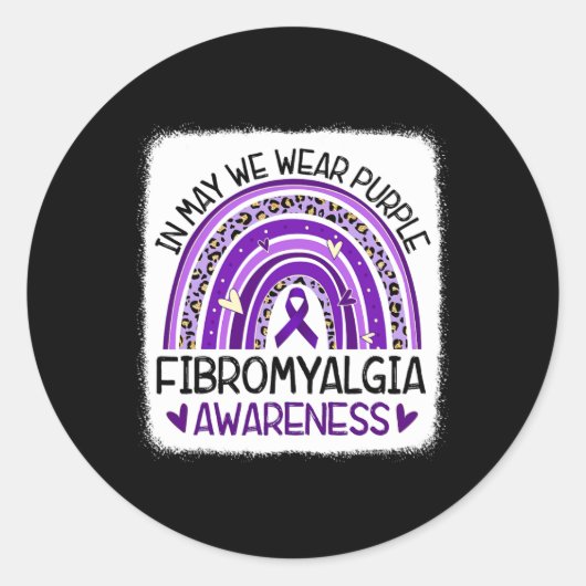 Sticker Rond En Mai, Nous Portons Violet Fibromyalgie Sensibili (Devant)