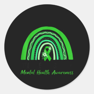Sticker Rond en mai porter du vert hommes sensibilisation à la