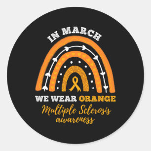 Sticker Rond En Mars Nous Portons Orange Multiple Sclerosis Awa