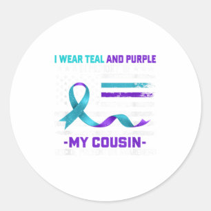 Sticker Rond En mémoire Cousin Prévention du suicide Amer
