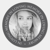 Sticker Rond En Mémoire d'amour Simple Photo personnalisée mode (Devant)