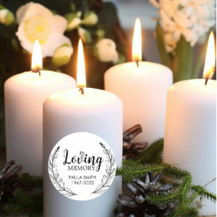 Sticker Rond En Mémoire De. Cadeau funéraire En mémoire d'amour