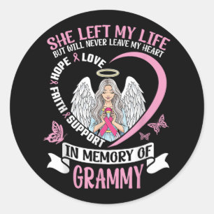 Sticker Rond En Mémoire De Grammy Ange De Sensibilisation Au Ca