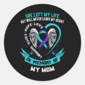 Sticker Rond En Mémoire De Ma Mère Perte De Mère Suicide Reconn (Devant)