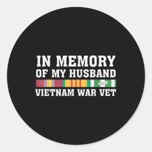 Sticker Rond En Mémoire De Mon Mari Vietnam Vétérinaire Famille