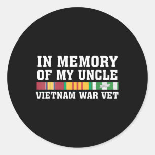 Sticker Rond En Mémoire De Mon Oncle Vietnam Vétérinaire Match