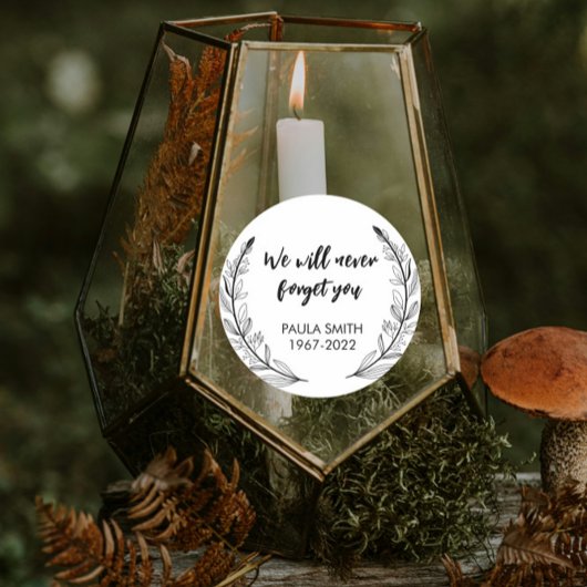 Sticker Rond En mémoire de. Nous ne t'oublierons jamais