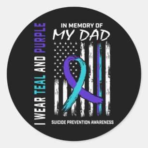 Sticker Rond En mémoire de papa Prévention du suicide Amer