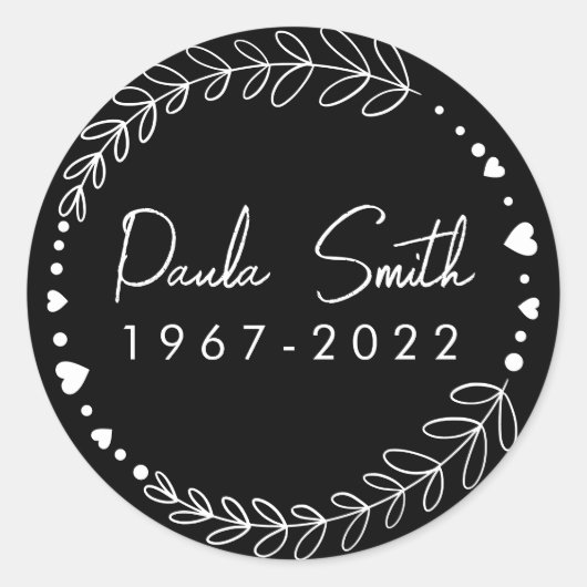Sticker Rond En Mémoire De. Vous serez chèrement raté. (Devant)