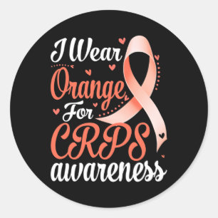 Sticker Rond En Novembre, Je Porte Orange Pour Le Mois De Sensi