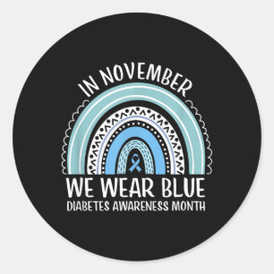 Sticker Rond En novembre Mois de la sensibilisation au diabète