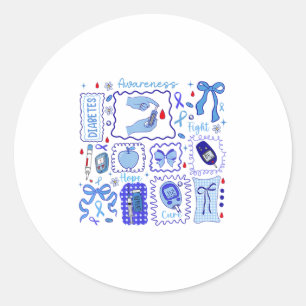 Sticker Rond En Novembre, Nous Portons Bleu Lutte De Sensibilis