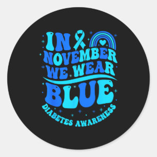 Sticker Rond En novembre, nous portons le ruban de sensibilisat