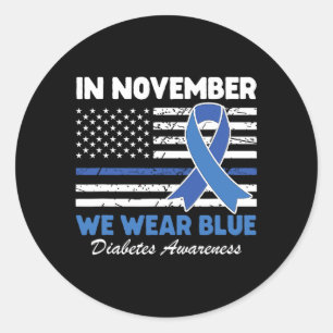 Sticker Rond En Novembre, Nous Portons Le Ruban De Sensibilisat