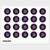 Sticker Rond En Novembre Nous Portons Violet Gnome Ribbon Epile (Feuille)