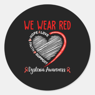 Sticker Rond En octobre, nous portons du rouge, Mois de sensibi