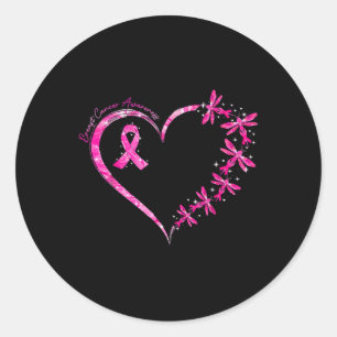 Sticker Rond En Octobre Nous Portons Pink Breast Cancer Sensibi