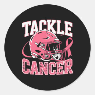 Sticker Rond En Octobre Nous Portons Pink Footll Tacker Breast