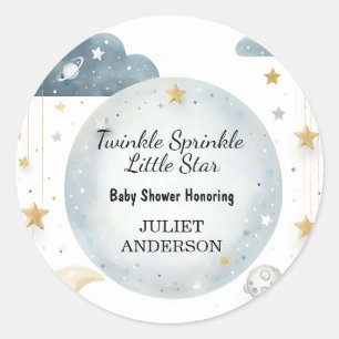 Sticker Rond En Parties scintillant Twinkle Twinkle Little Star