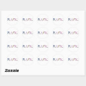 Sticker rond en plastique (Feuille)