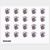 Sticker Rond En-psycho-pedia Funny Encyclopedia Pun (Feuille)