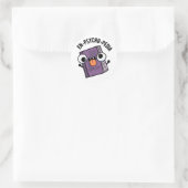 Sticker Rond En-psycho-pedia Funny Encyclopedia Pun (Sac)