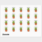 Sticker Rond En regardant Sharp Funny Cactus Pun (Feuille)