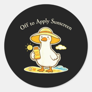 Sticker Rond En route pour appliquer de la crème solaire pour l
