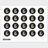 Sticker Rond En route pour provoquer un chahut sorcier capybara (Feuille)